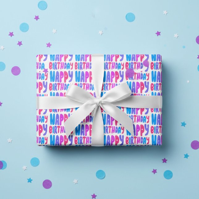 Colourful Happy Birthday Bubble Letter Pattern Gif Wrapping Paper Sheet (Colorful Happy Birthday Bubble Letter Pattern Gift Wrapping Paper Sheets
)