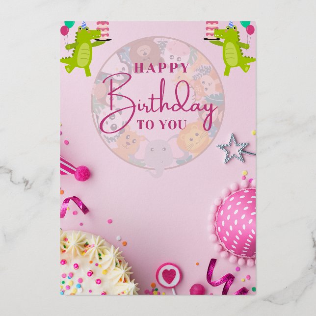 Colourful Happy Birthday Candles from Cute Animals (Front)