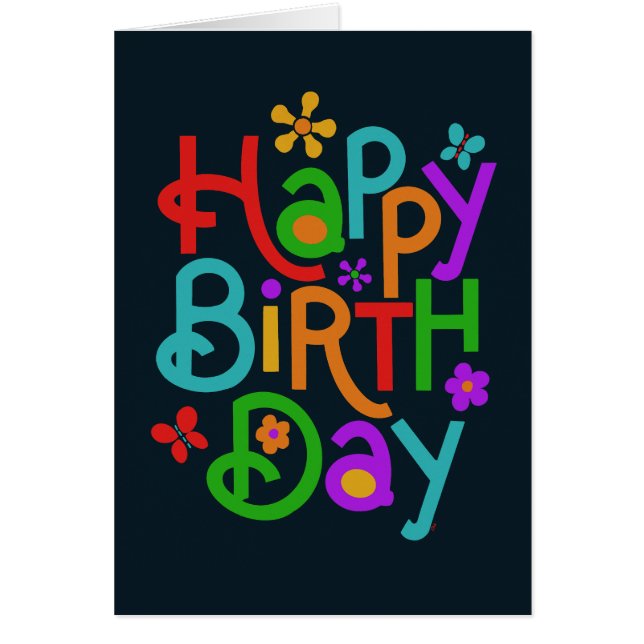 Colourful Happy Birthday Card (Front)