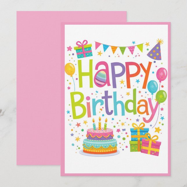 Colourful Happy Birthday Celebration Card ("Celebrate in color")