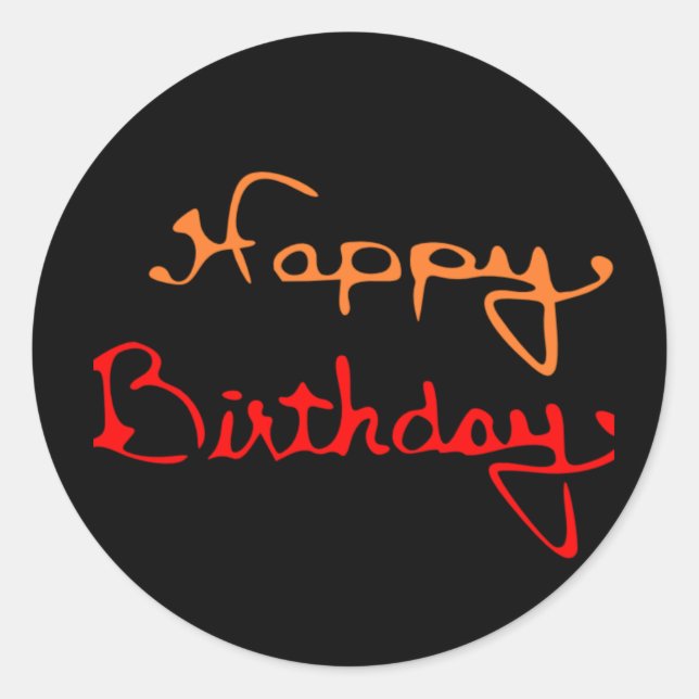 Colourful Happy Birthday Classic Round Sticker (Front)