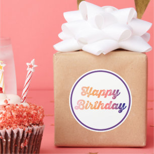 Colourful Happy Birthday Classic Round Sticker