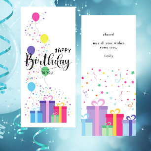 Colourful Happy Birthday Confetti Flat Card