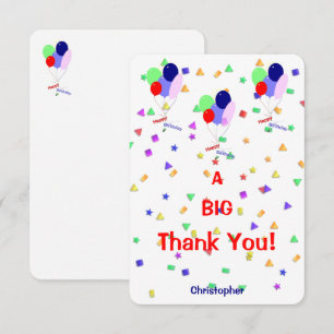 Colourful Happy Birthday Flat Thank You Card