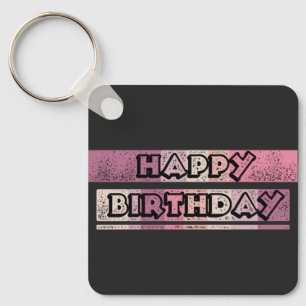 colourful happy birthday key ring