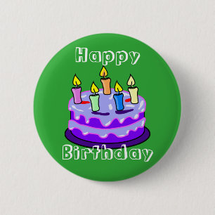 Colourful Happy Birthday Pin Button