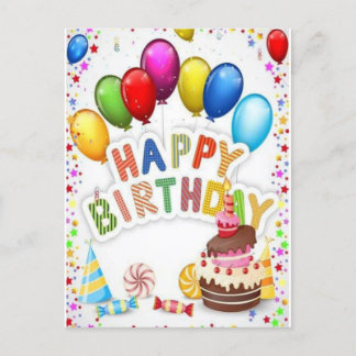 Colourful Happy Birthday Post Card
