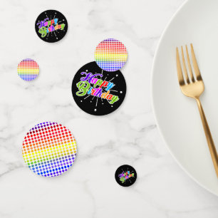 Colourful Happy Birthday Rainbow Coloured Polkadot Confetti