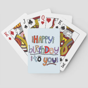 Colourful Happy Birthday to you  Playing Cards