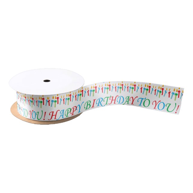 Colourful Happy Birthday To You Satin Ribbon (Spool)