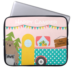 Colourful Happy Camper Laptop Sleeve