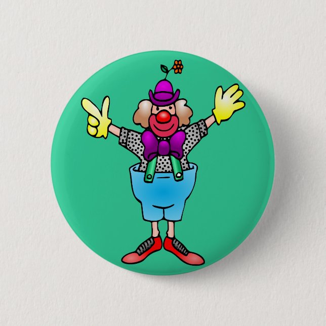 Colourful Happy Clown 6 Cm Round Badge (Front)