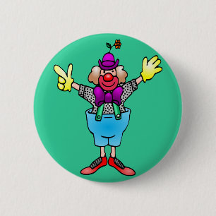 Colourful Happy Clown 6 Cm Round Badge