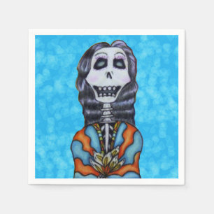 Colourful Happy Day of the Dead Skeleton Napkin