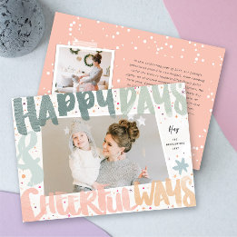 Colourful Happy Days & Cheerful Ways New Year Phot Holiday Card