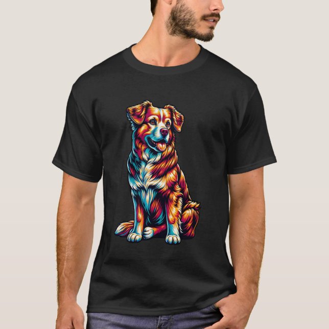 Colourful Happy Dog T-Shirt (Front)