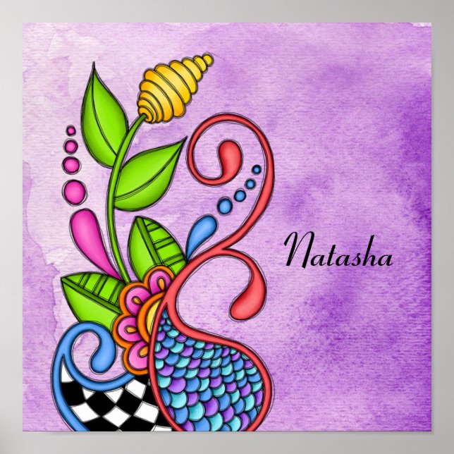 Colourful Happy Doodle Design Poster (Front)