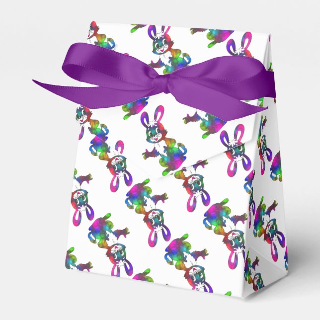 Colourful Happy Easter Bunny Cute Favour Box (Front Side)