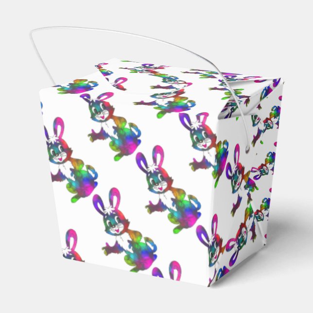 Colourful Happy Easter Bunny Cute Favour Box (Back Side)