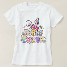 Colourful Happy Easter Bunny Floral Spring