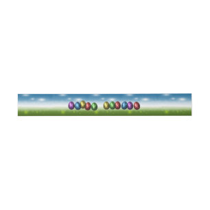Colourful Happy Easter Eggs Invitation Belly Band