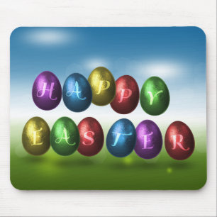 Colourful Happy Easter Eggs Mouse Mat