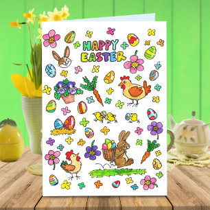 Colourful Happy Easter greeting  Card
