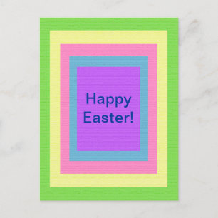 Colourful Happy Easter Holiday Postcard