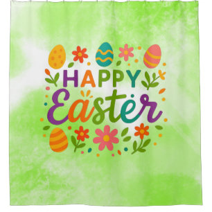 Colourful Happy Easter Shower Curtain