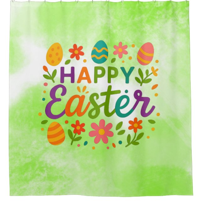 Colourful Happy Easter   Shower Curtain (Front)
