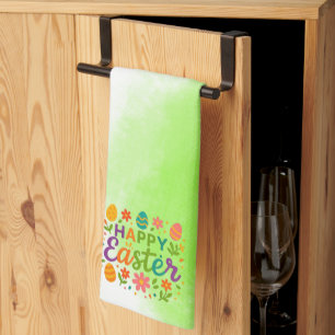 Colourful Happy Easter Tea Towel