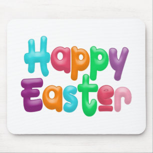 Colourful Happy Easter Typography Mousepad