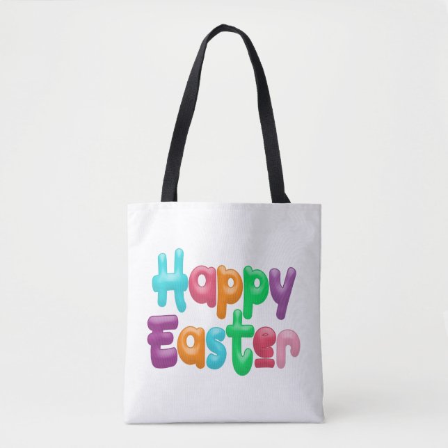 Colourful Happy Easter Typography | Tote Bag (Front)