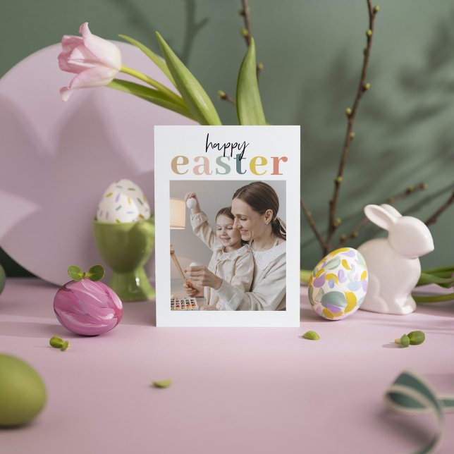 Colourful Happy Easter With Photo (Creator Uploaded)