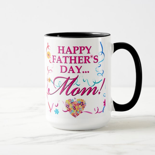 Colourful Happy Fathers Day Mum Mug (Right)