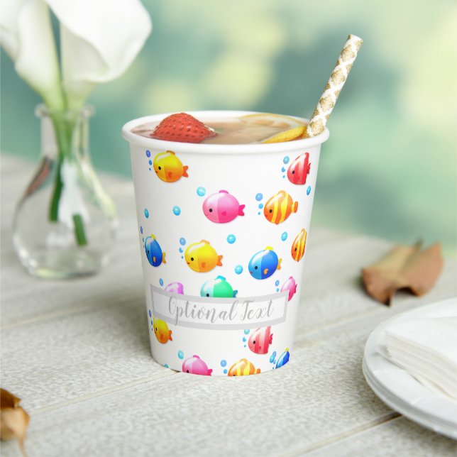 Colourful Happy Fish with Bubbles  Paper Cups (Insitu)