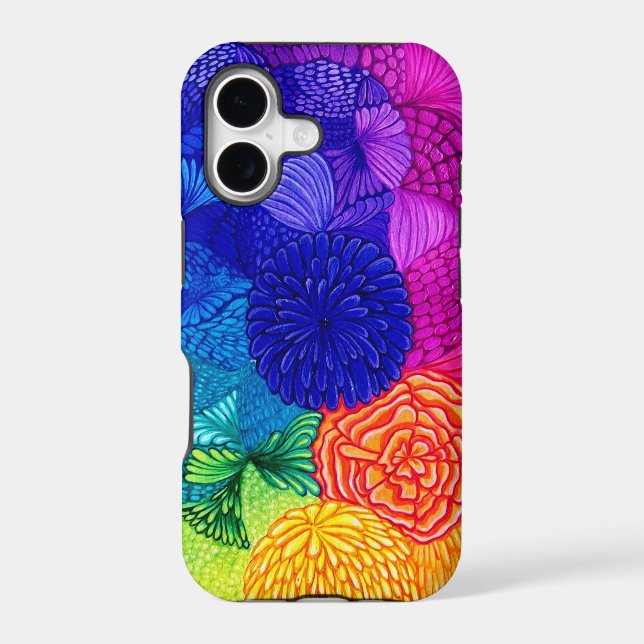 Colourful Happy Floral Rainbow Pattern (Back)