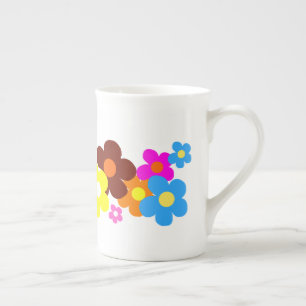 Colourful Happy Flowers Bone China Mug