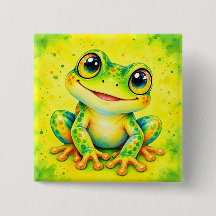 Colourful Happy Frog Watercolor