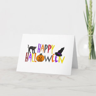 Colourful Happy Halloween Holiday Card