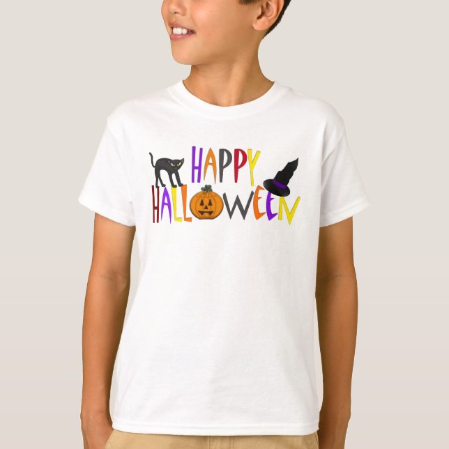 Colourful Happy Halloween T-Shirt (Front)