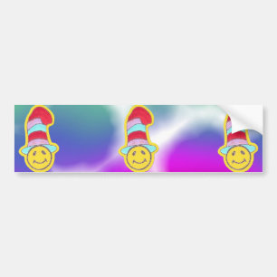Colourful Happy Hippie Face Bumper Sticker
