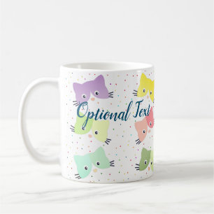 Colourful Happy Kittens Pattern Coffee Mug