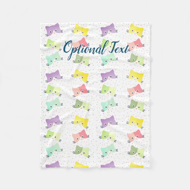 Colourful Happy Kittens Pattern  Fleece Blanket (Front)