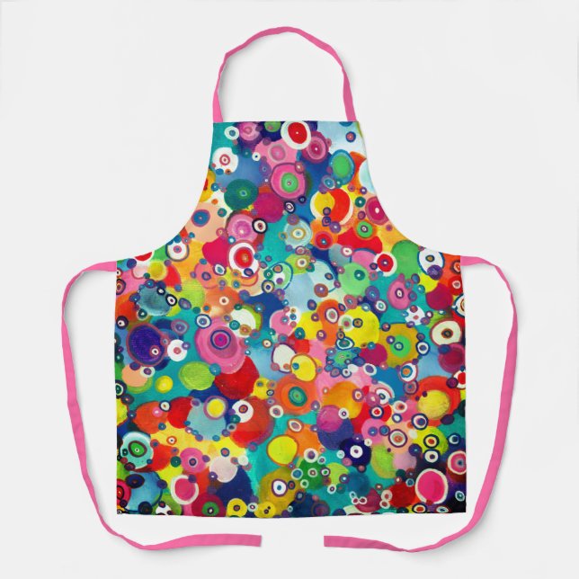 Colourful Happy Little Circles Original Artwork Apron (Front)