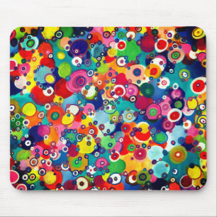 Colourful Happy Little Circles Original Artwork Mouse Mat