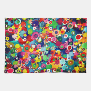 Colourful Happy Little Circles Original Artwork Tea Towel