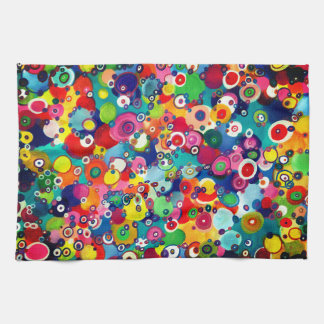 Colourful Happy Little Circles Original Artwork Tea Towel