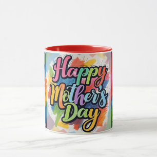 Colourful Happy Mother's Day Brushstrokes Mug