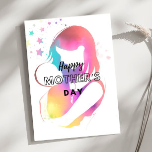 Colourful Happy Mothers Day greeting Card